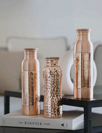 Forest & Love – Wunderschöne Ayurveda Trinkflasche aus Kupfer, Kupferwasserflasche, Wasserflasche, Flaschen