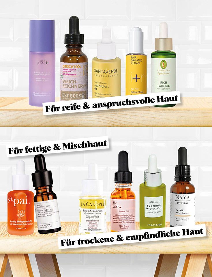 Natürliche Kosmetik, Naturkosmetik und natürlich schön: BEAUTY-ÖLE: Die besten Gesichtsöle für jeden Hauttyp - Gesichtsöl-Beauty-Öl-Merme-Kahina-Melvita-Primavera-The-Organic-Pharmacy-Santaverde-Madara-Lovely-Day-Botanicals-Evolve-Skinowl