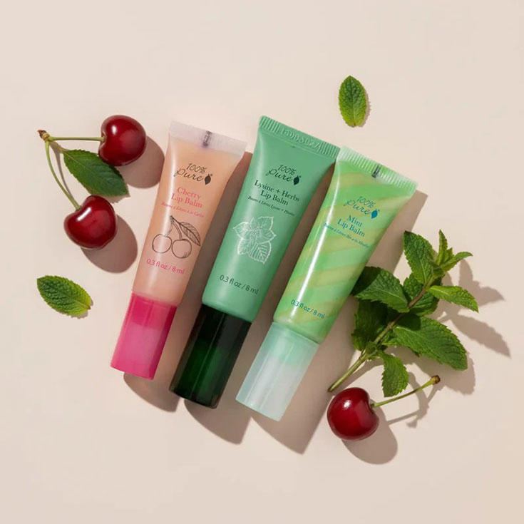 Naturkosmetik Lippenpflege Test! Top 10: Die besten Lip Balms mit natürlichen Inhaltsstoffen. Lysine + Herbs Lip Balm von 100% Pure. Natürliche Hilfe bei Herpes