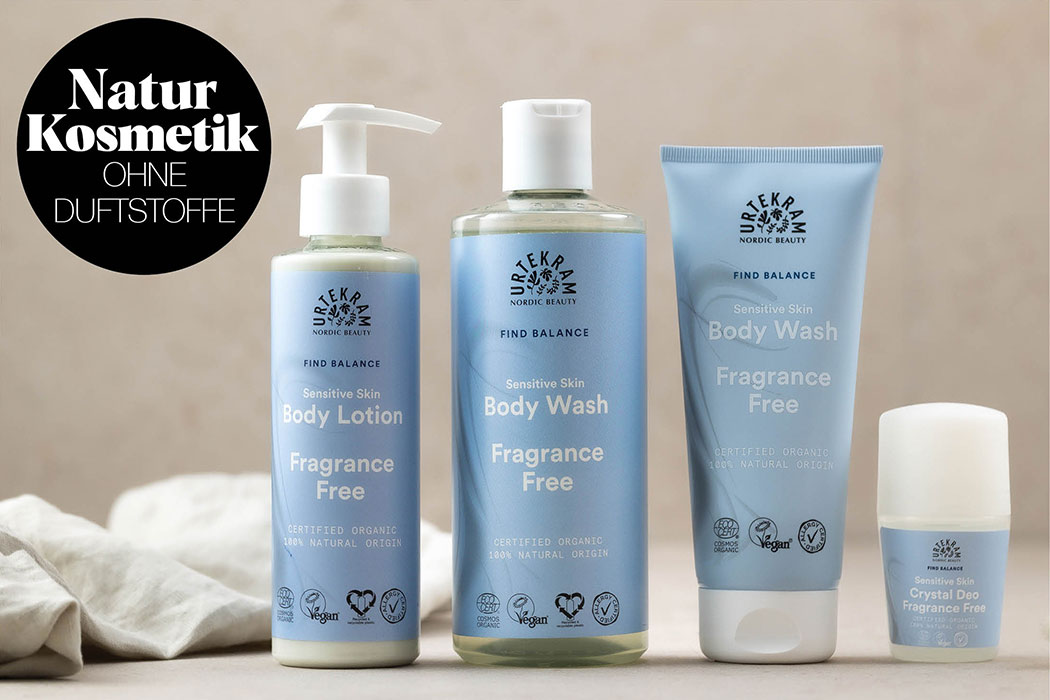 Urtekram Fragrance Free Sensitive-Skin – Duftfreie Naturkosmetik Körperpflege für sensible, empfindliche und sehr trockene Haut. Reizfreie natürliche Kosmetik ohne Duftstoffe und ohne Parfüm. Auch für Allergiker geeignet.