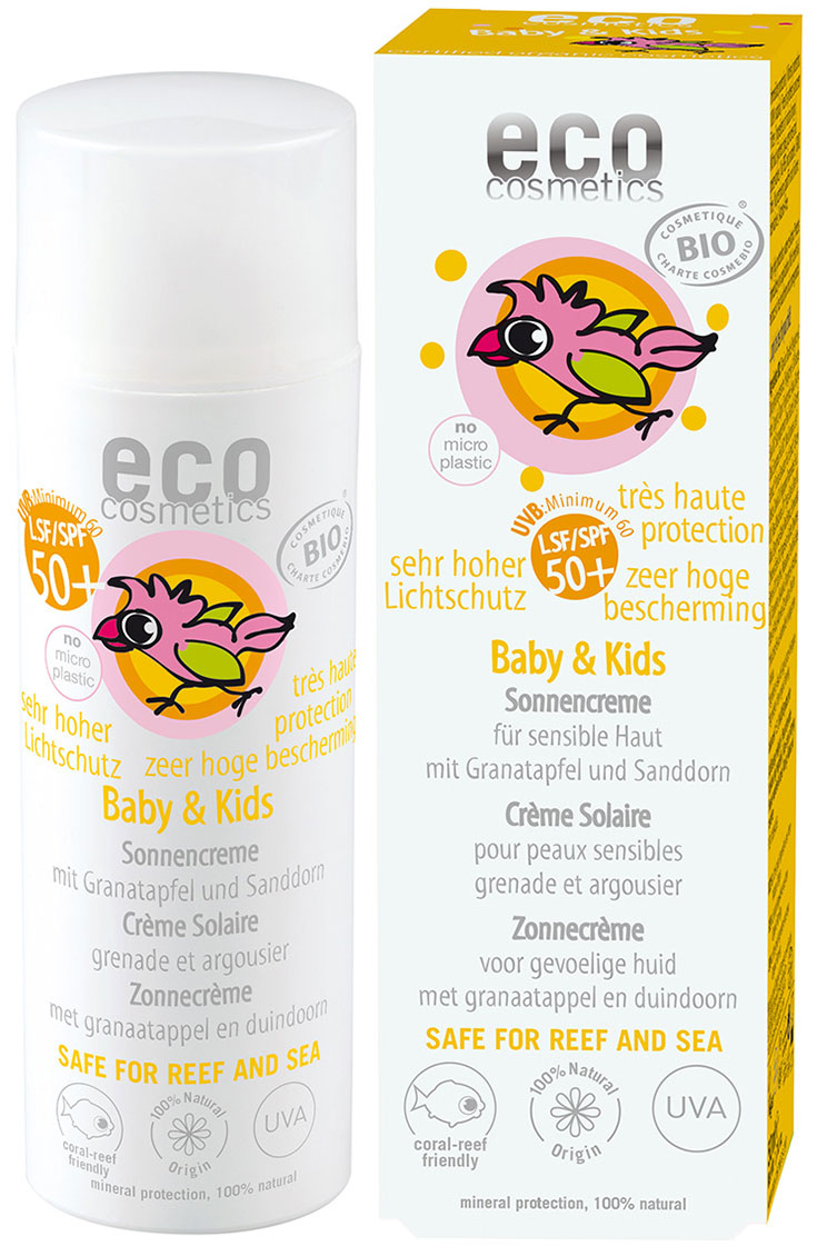 Eco Cosmetics – Mineralischer Sonnenschutz für Babys und Kinder: natürliche Sonnenpflege für sensible Haut, Naturkosmetik Sonnencreme für Kleinkinder