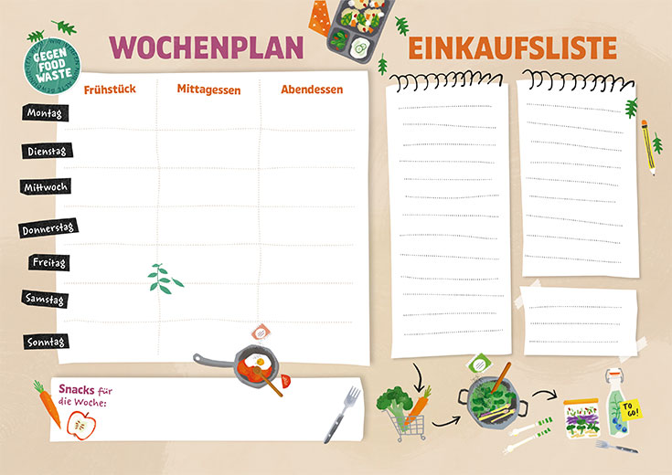 Essen vorkochen- Vorbereitung ist alles! Einfache rgeht es mit dem Wochenplan und der Einkaufsliste von Sonnentor