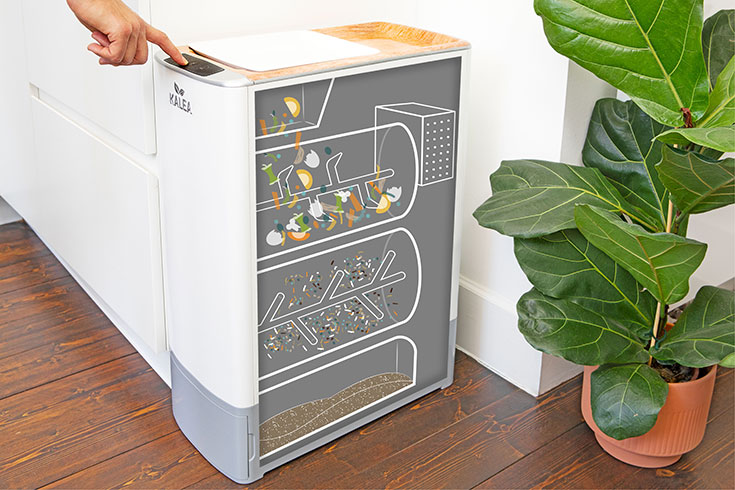 Kalea – automatischer Küchenkomposter verwandelt Biomüll, Küchenabfälle, Bioabfall in 48 Stunden zu Kompost