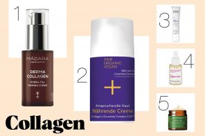 Collagen in der Naturkosmetik – Was du über pflanzliches Collagen wissen mußt. Veganes Kollagen ohne tierischem Collagen aus Rinderhaut. Wir stellen Naturkosmetik Produkte und Kollagenpulver mit natürlichem Collagen vor